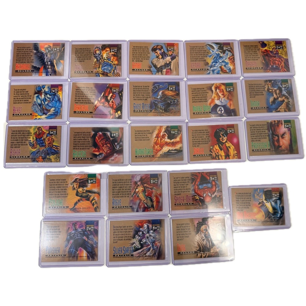 1995 Marvel Masterpieces Canvas Complete Insert Card Set 1-22 Spider-Man Fleer